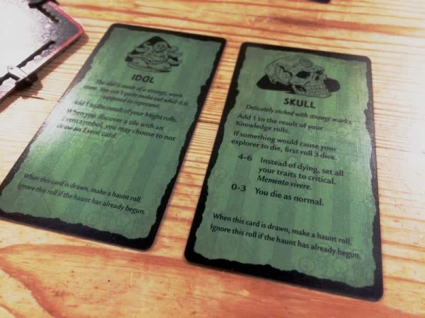 Two Omen cards from Betrayal at House on the HIll.