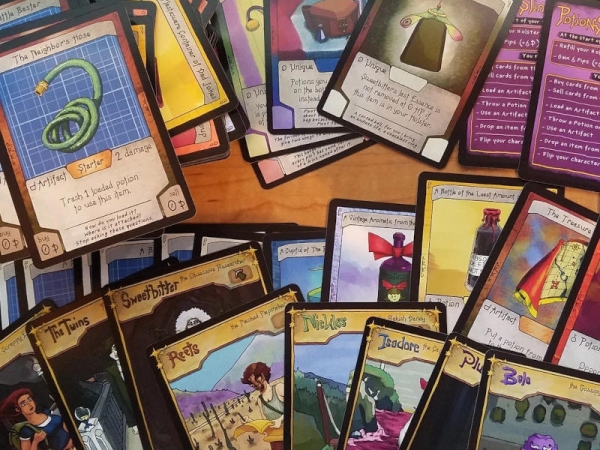 Some of the many cards in PotionSlingers including the characters (photo courtesy of PotionSlingers)